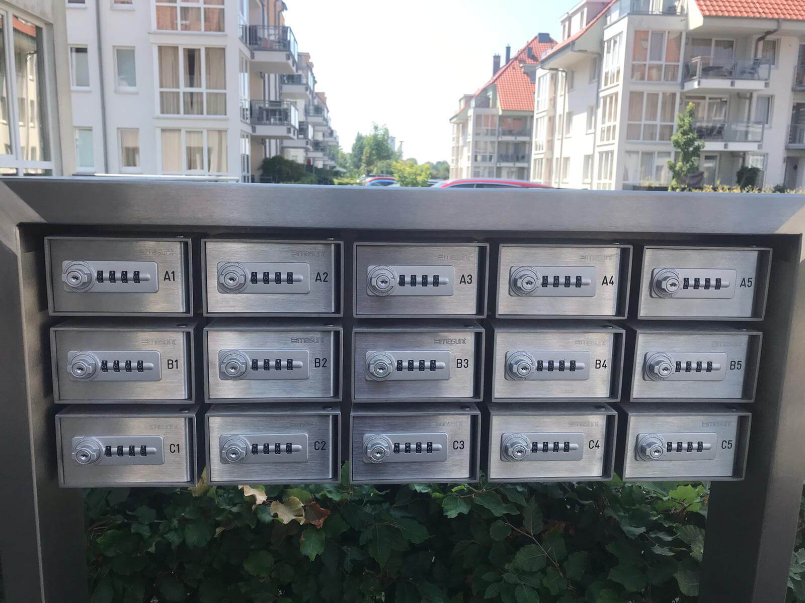 masunt key deposit box wall for standalone outdoor installation I Individual deposit box placement (AISI 316)