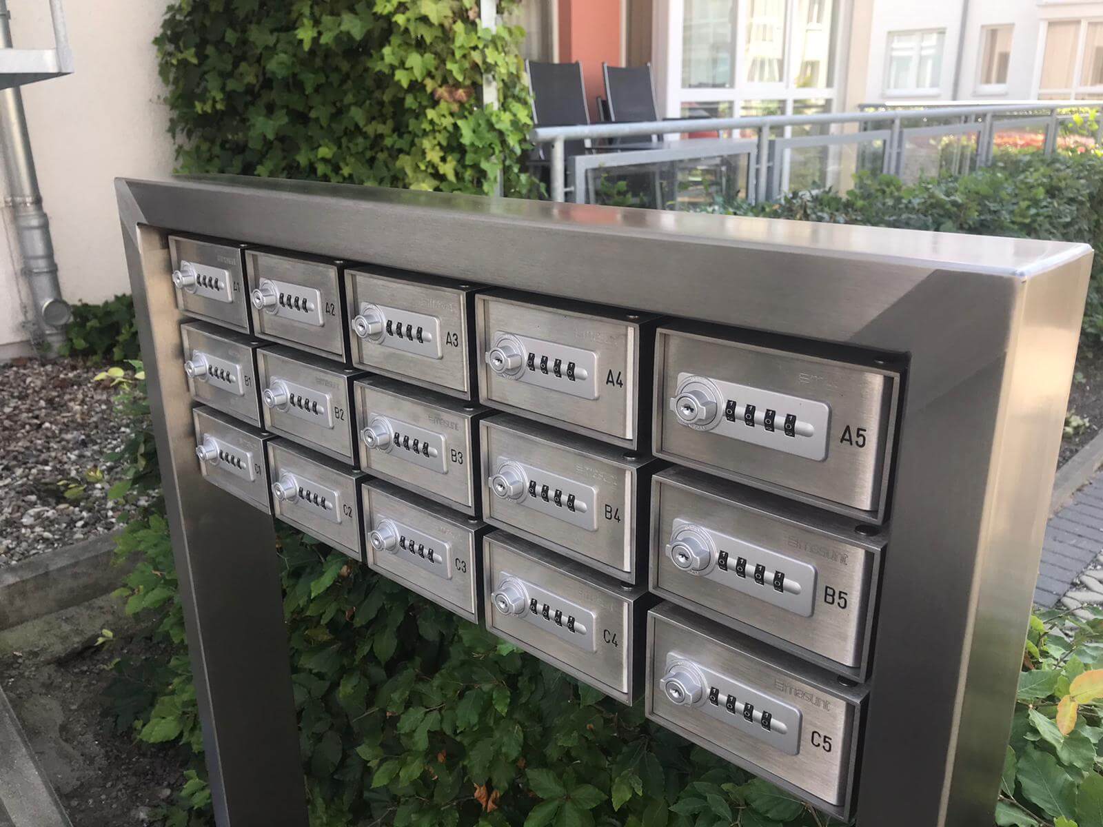 masunt key deposit box wall for standalone outdoor installation I Individual deposit box placement (AISI 316)